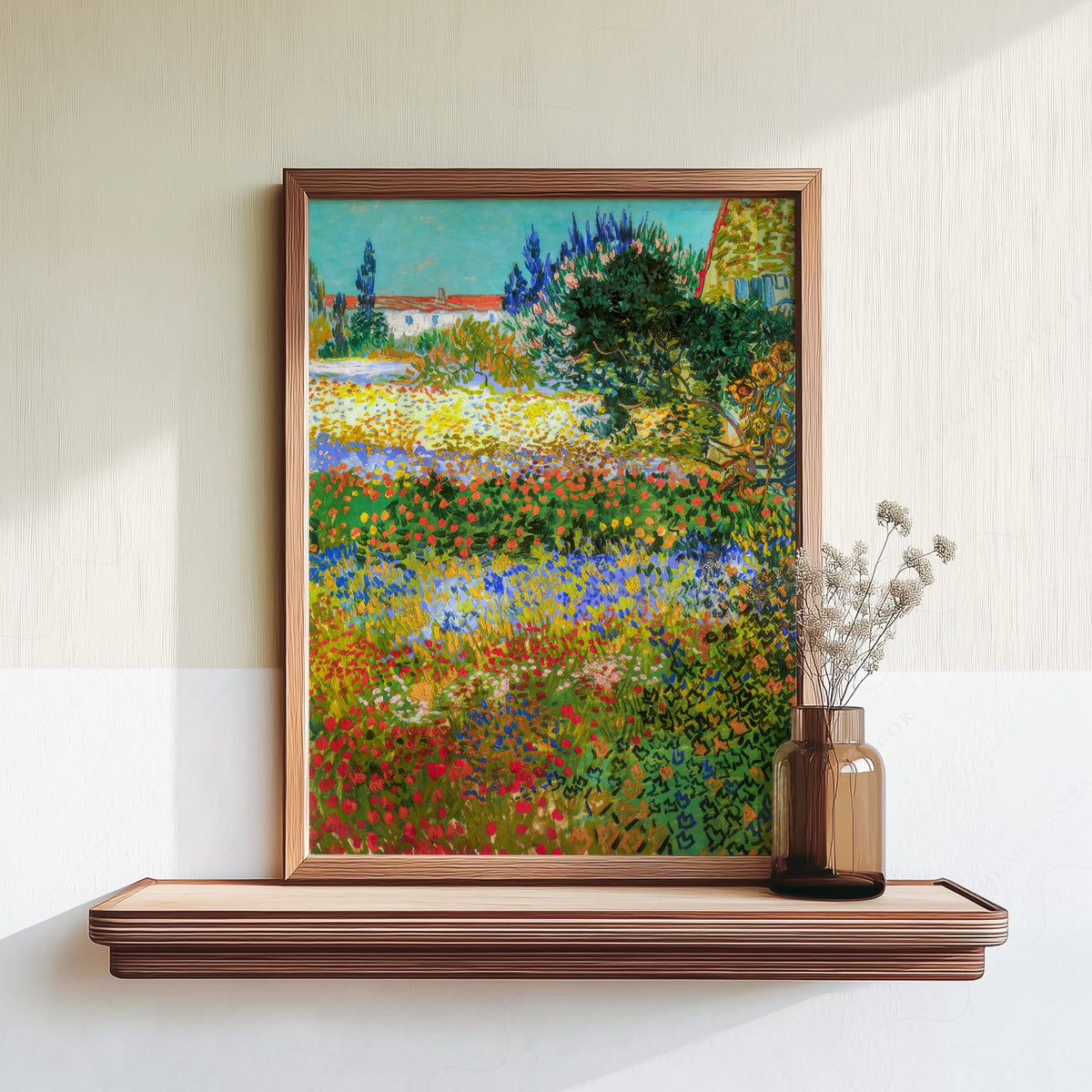 Vincent Van Gogh Flowering Garden Print – Famous Painting Wall Art