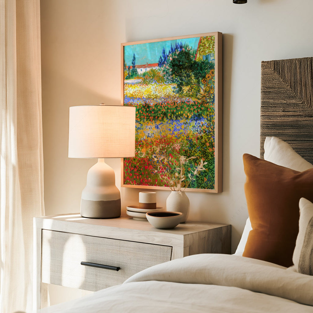 Vincent Van Gogh Flowering Garden Print – Famous Painting Wall Art