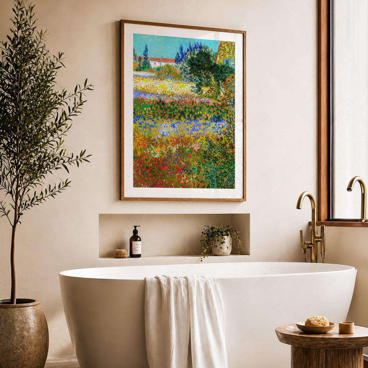 Vincent Van Gogh Flowering Garden Print – Famous Painting Wall Art