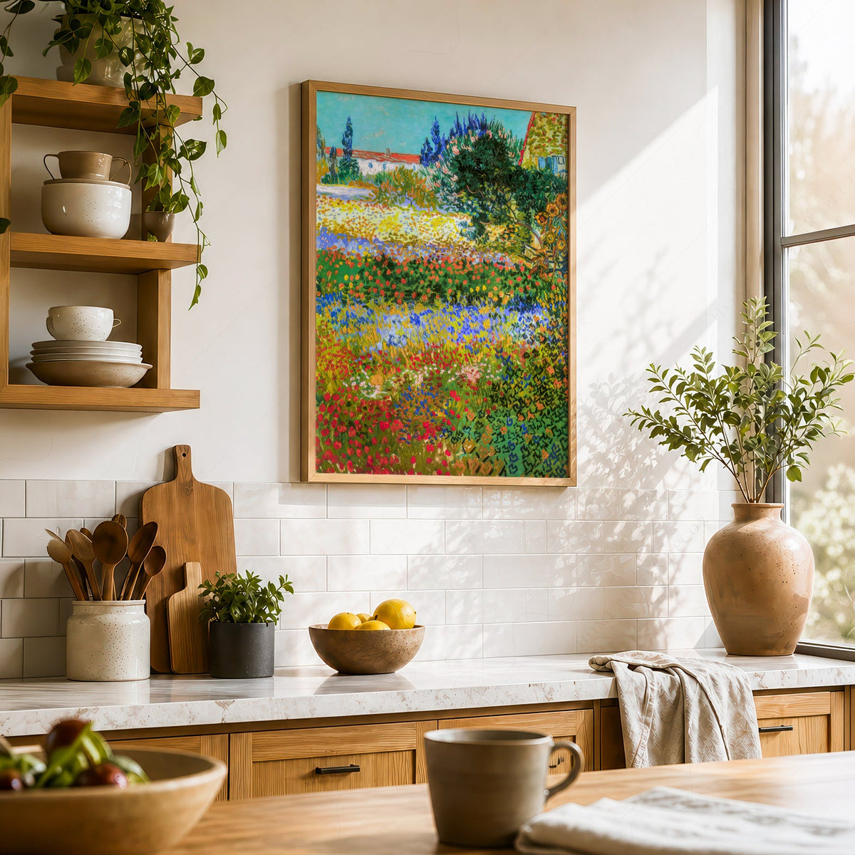 Vincent Van Gogh Flowering Garden Print – Famous Painting Wall Art