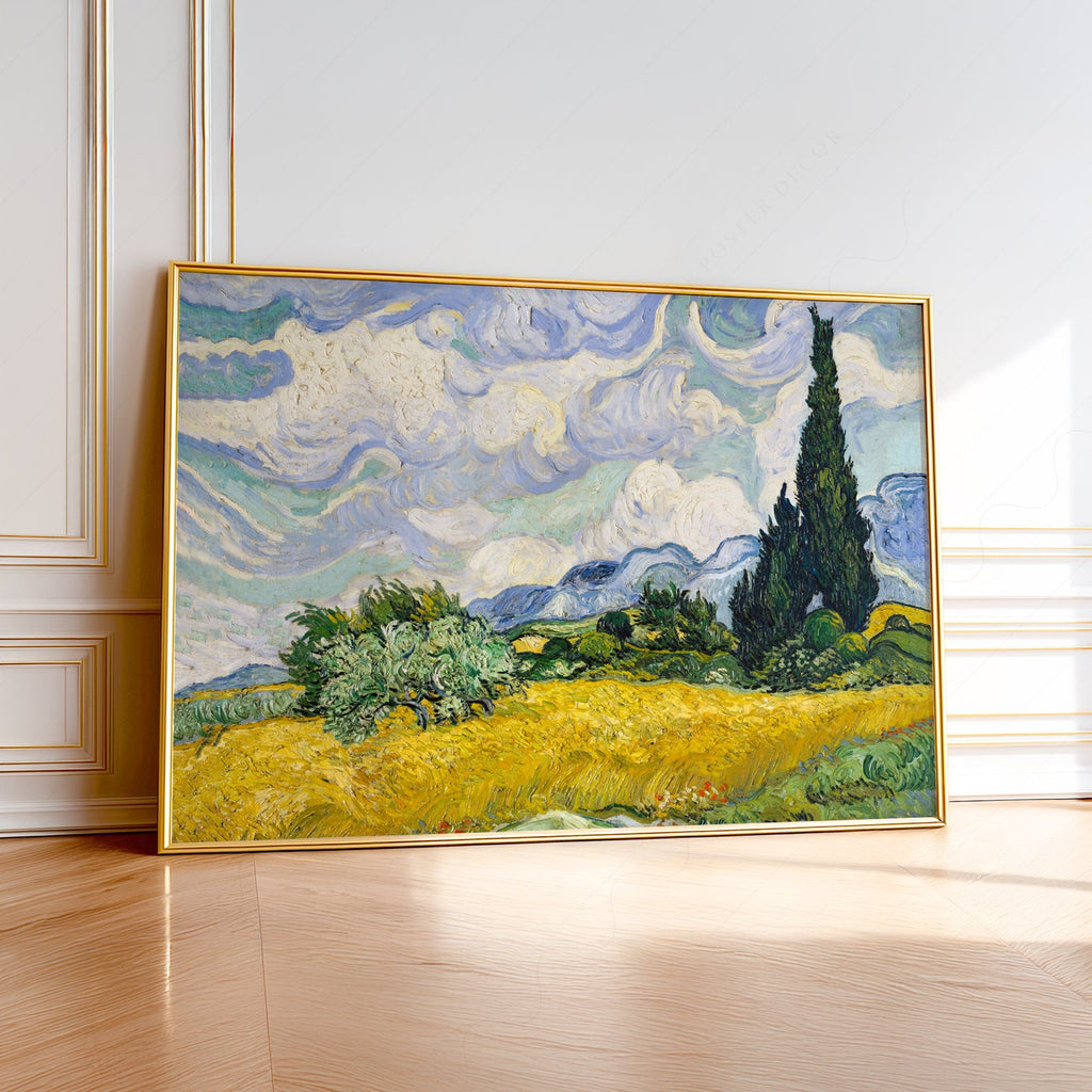 Vincent Van Gogh Wheat Fields with Cypresses Print – Famous Painting Wall Art