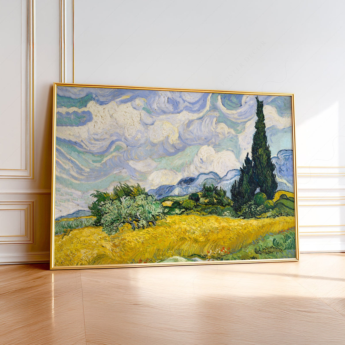 Vincent Van Gogh Wheat Fields with Cypresses Print – Famous Painting Wall Art