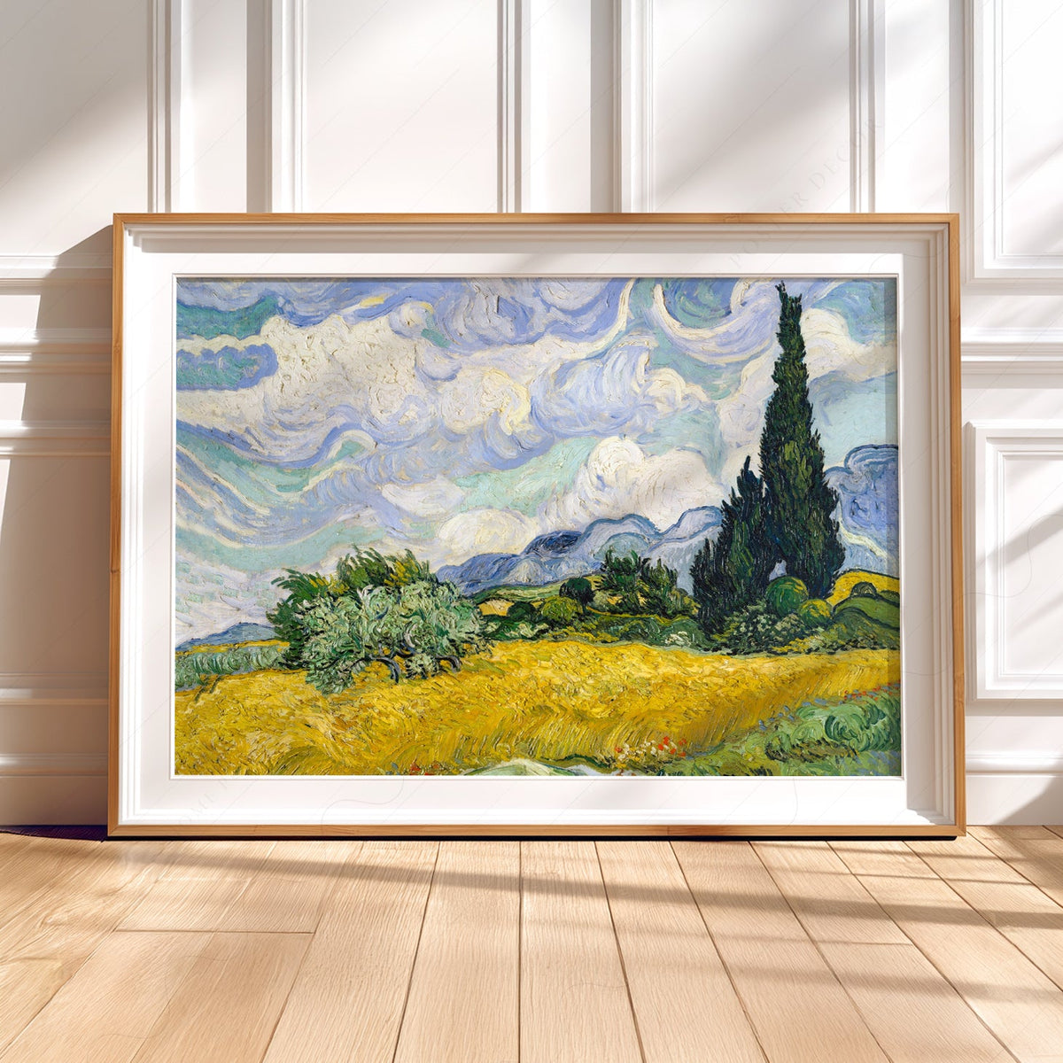 Vincent Van Gogh Wheat Fields with Cypresses Print – Famous Painting Wall Art