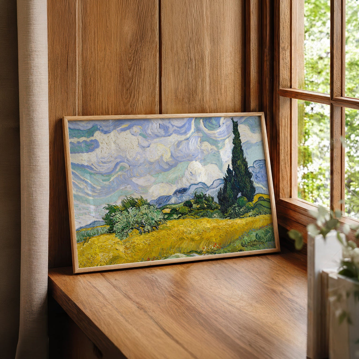 Vincent Van Gogh Wheat Fields with Cypresses Print – Famous Painting Wall Art