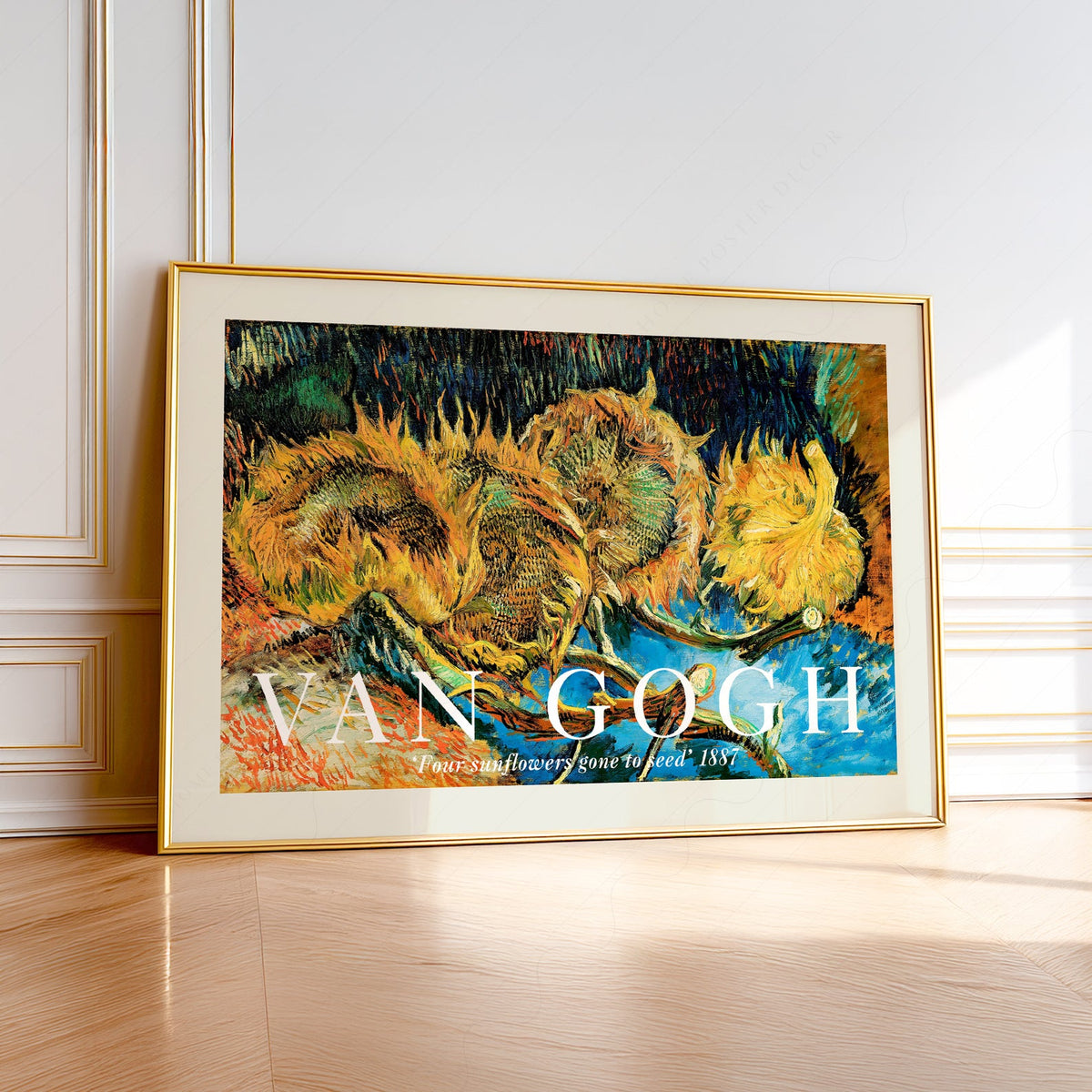 Van Gogh Four Sunflowers Gone to Seed Art Print – Famous Painting Wall Art
