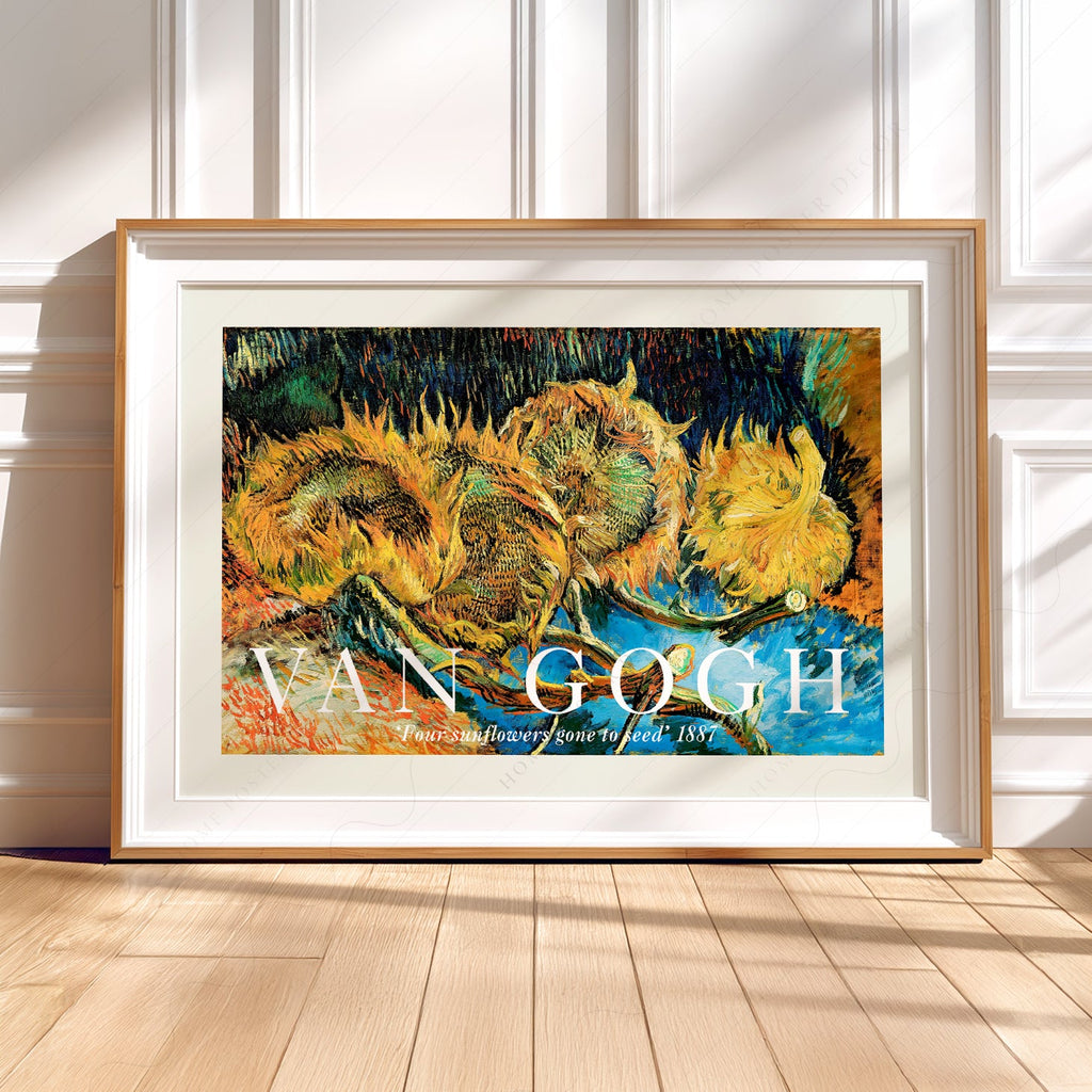 Van Gogh Four Sunflowers Gone to Seed Art Print – Famous Painting Wall Art