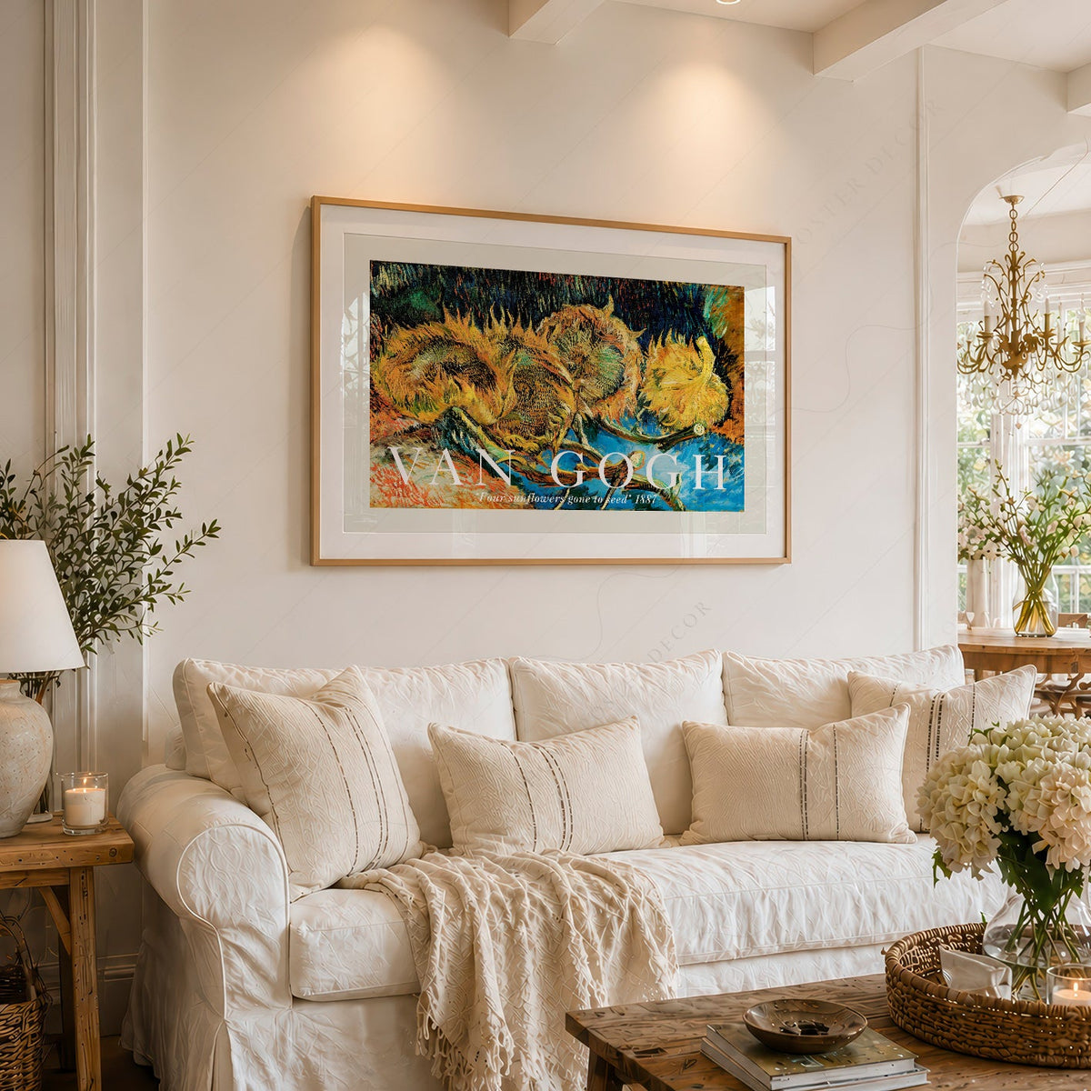 Van Gogh Four Sunflowers Gone to Seed Art Print – Famous Painting Wall Art