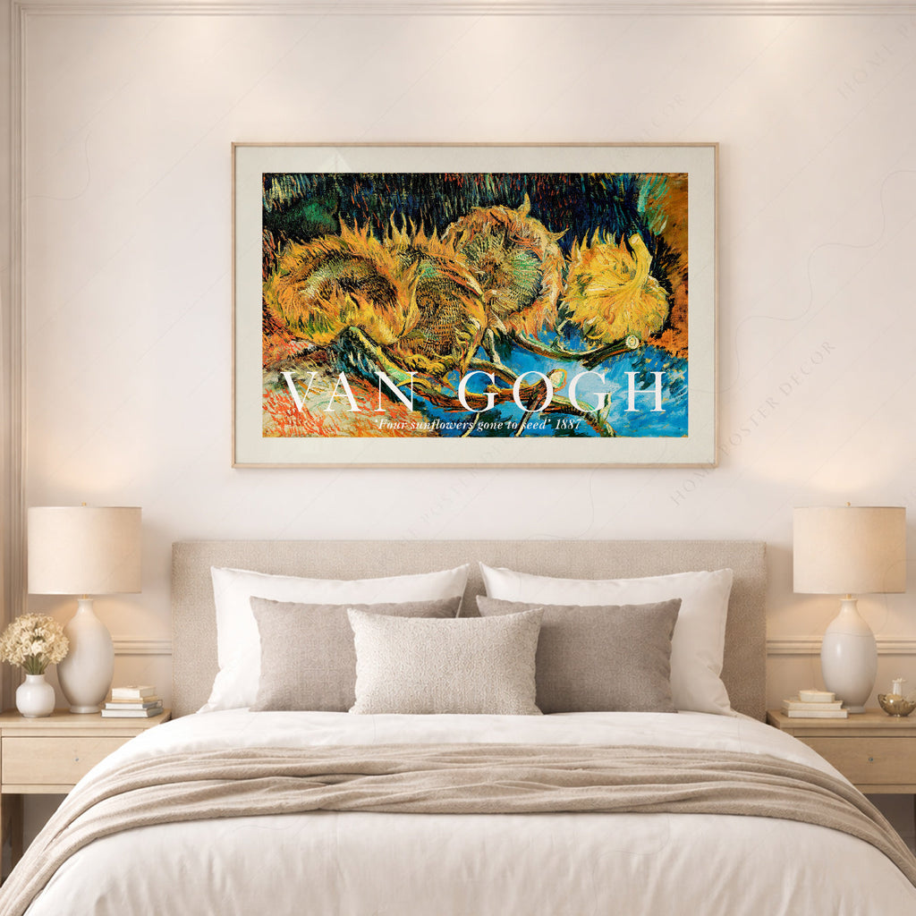 Van Gogh Four Sunflowers Gone to Seed Art Print – Famous Painting Wall Art