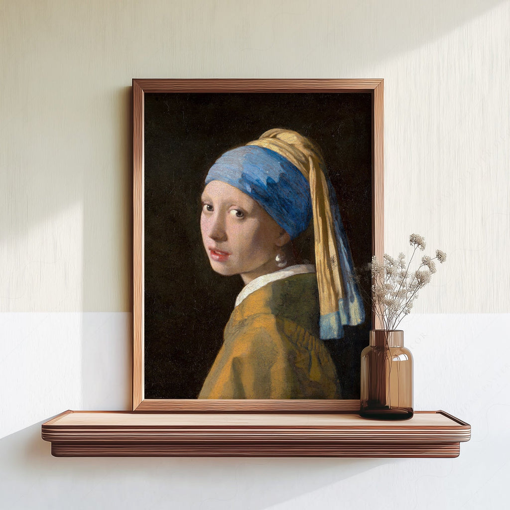 Johannes Vermeer La Jeune Fille à la perle Reproduction d'art – Décor mural classique