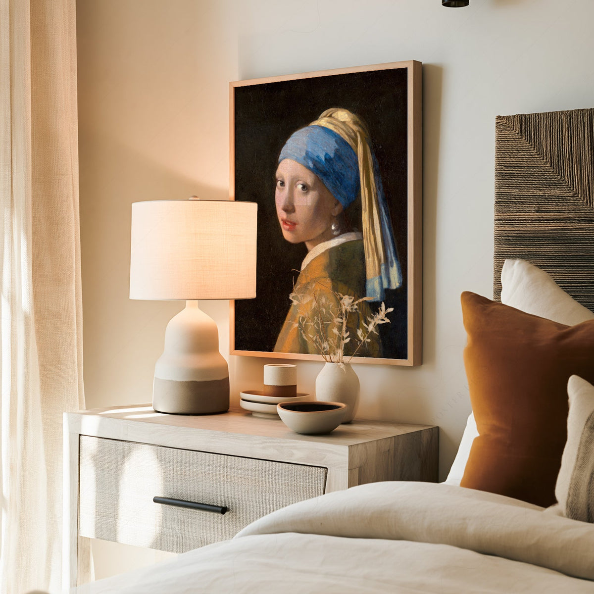 Johannes Vermeer La Jeune Fille à la perle Reproduction d'art – Décor mural classique