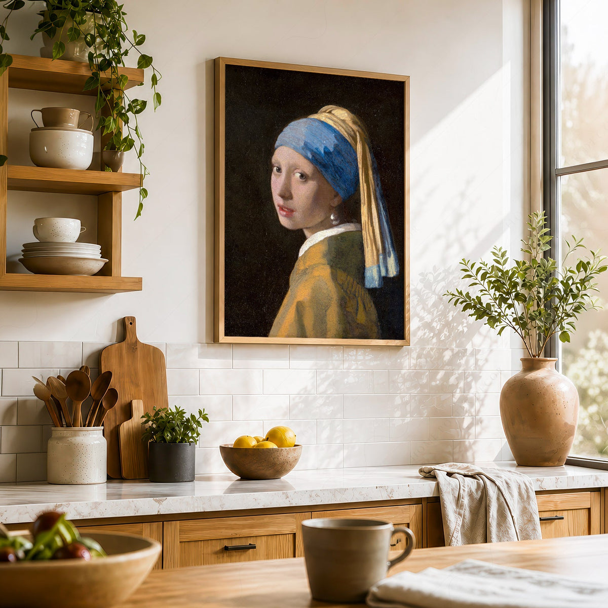 Johannes Vermeer La Jeune Fille à la perle Reproduction d'art – Décor mural classique