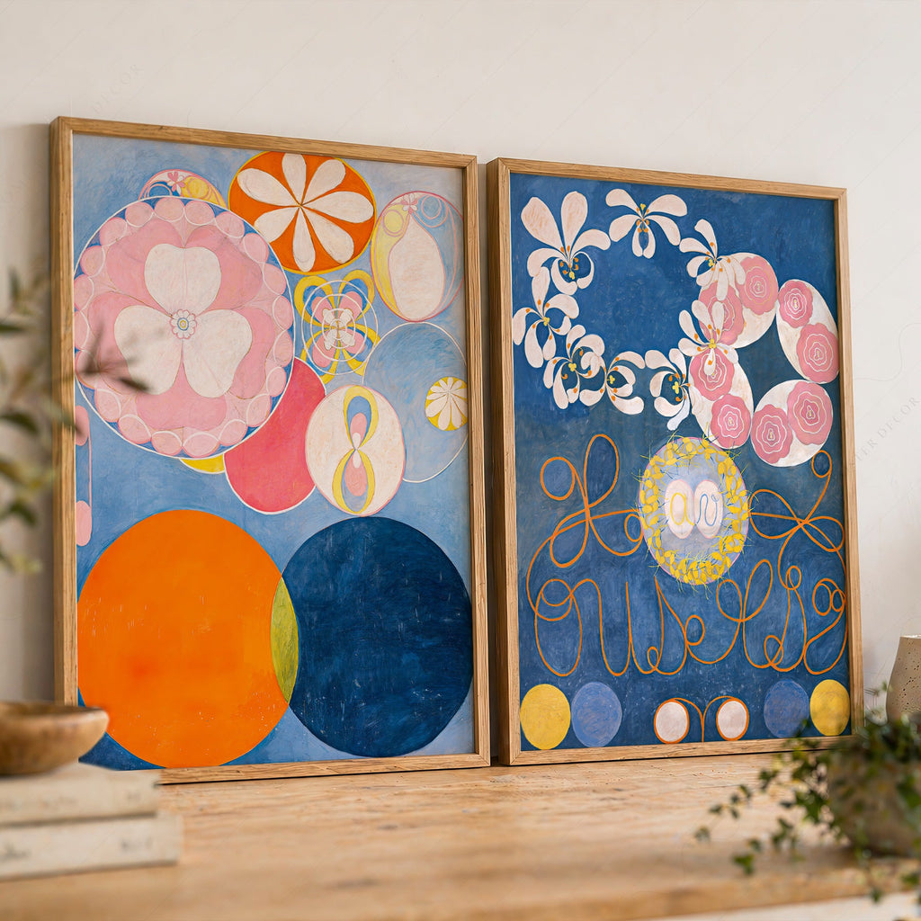 Hilma af Klint The Ten Largest Childhood Set of 2 Art Prints – Abstract Wall Art