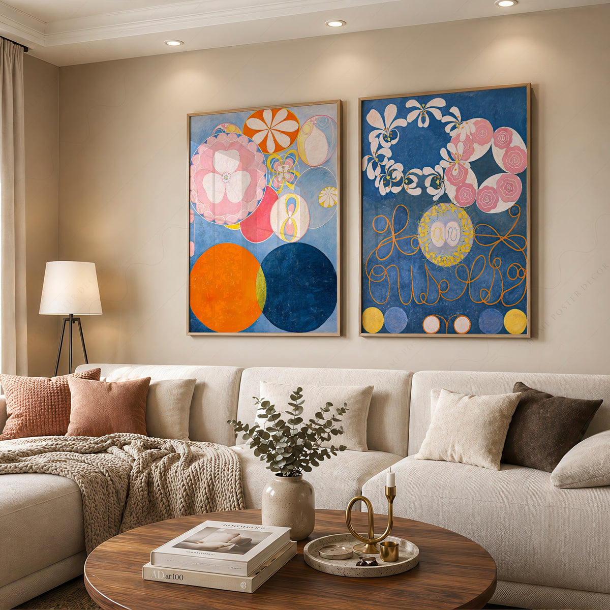 Hilma af Klint The Ten Largest Childhood Set of 2 Art Prints – Abstract Wall Art