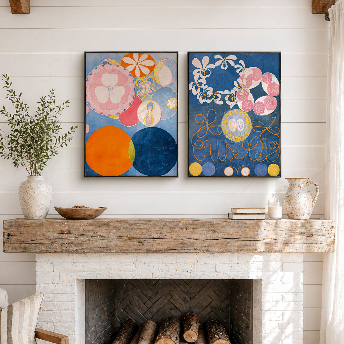 Hilma af Klint The Ten Largest Childhood Set of 2 Art Prints – Abstract Wall Art