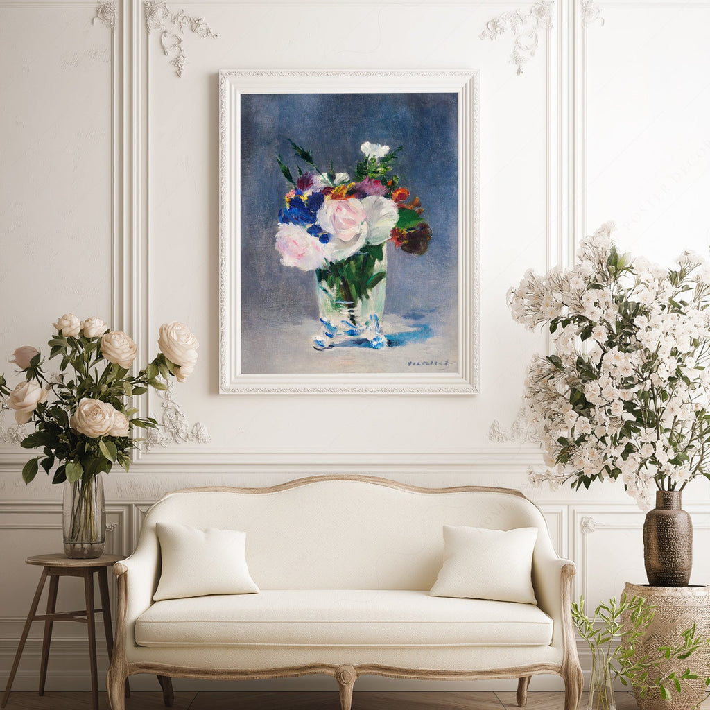 Édouard Manet Flowers in a Crystal Vase Print – Impressionist Wall Art