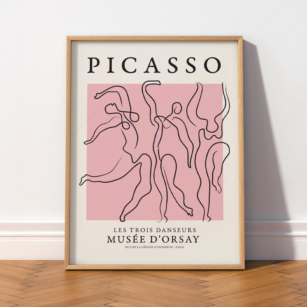 Pablo Picasso Les Trois Danseurs Art Print – Modern Line Art Poster