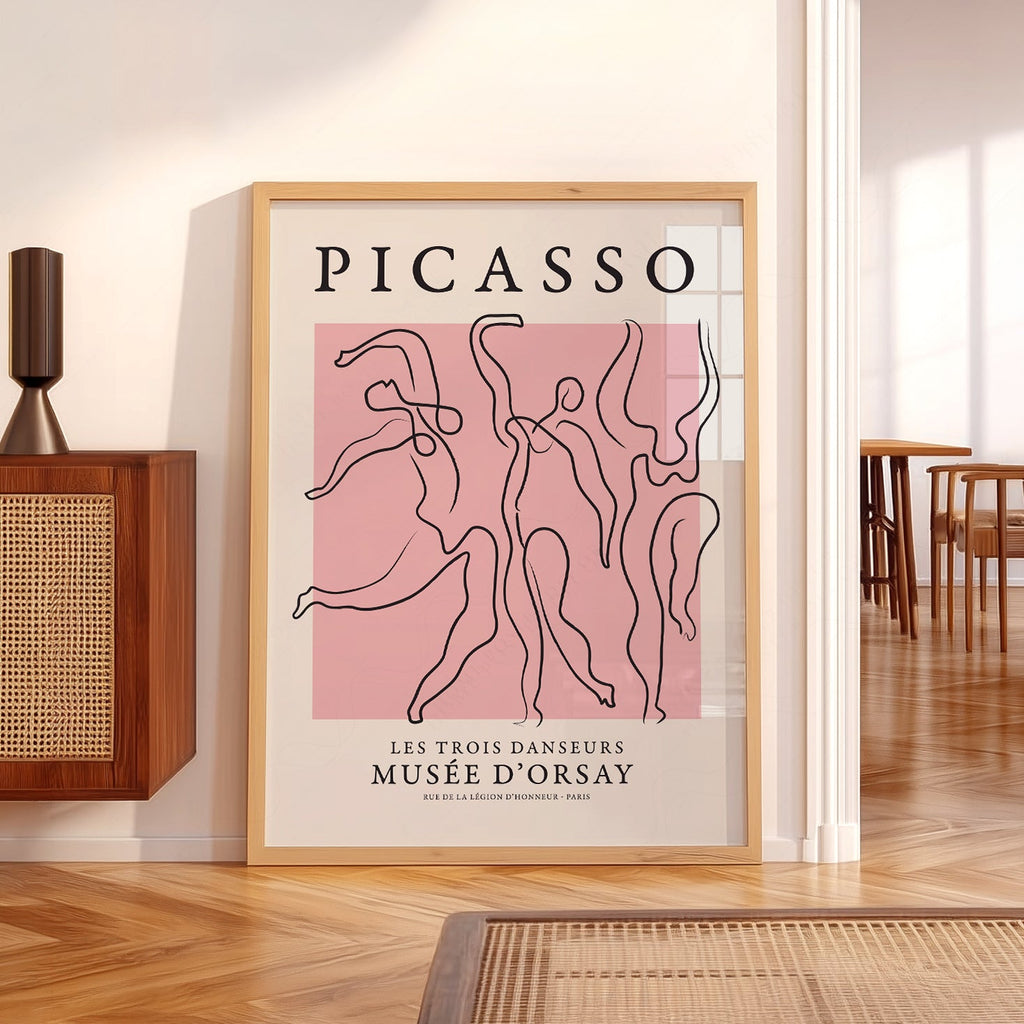 Pablo Picasso Les Trois Danseurs Art Print – Modern Line Art Poster
