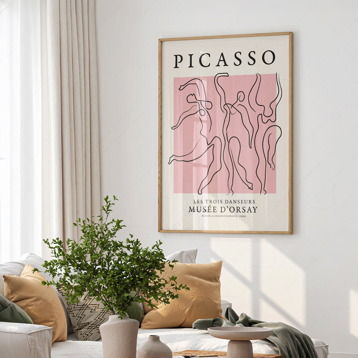 Pablo Picasso Les Trois Danseurs Art Print – Modern Line Art Poster