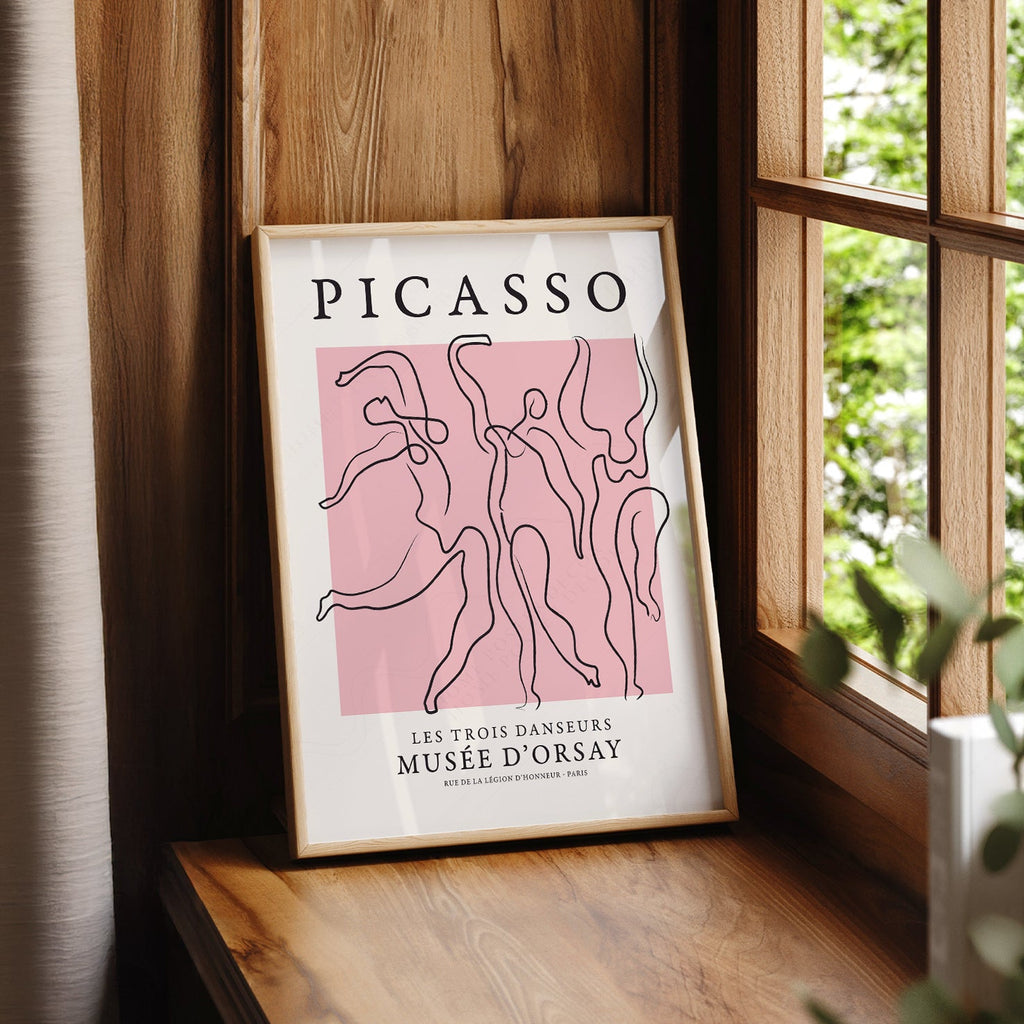 Pablo Picasso Les Trois Danseurs Art Print – Modern Line Art Poster