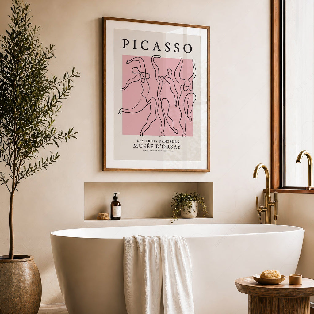 Pablo Picasso Les Trois Danseurs Art Print – Modern Line Art Poster