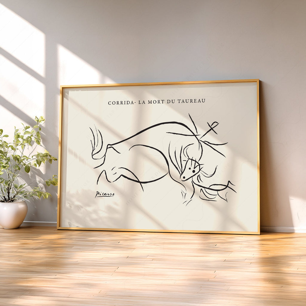 Pablo Picasso Corrida La Mort du Taureau Print – Minimalist Line Art