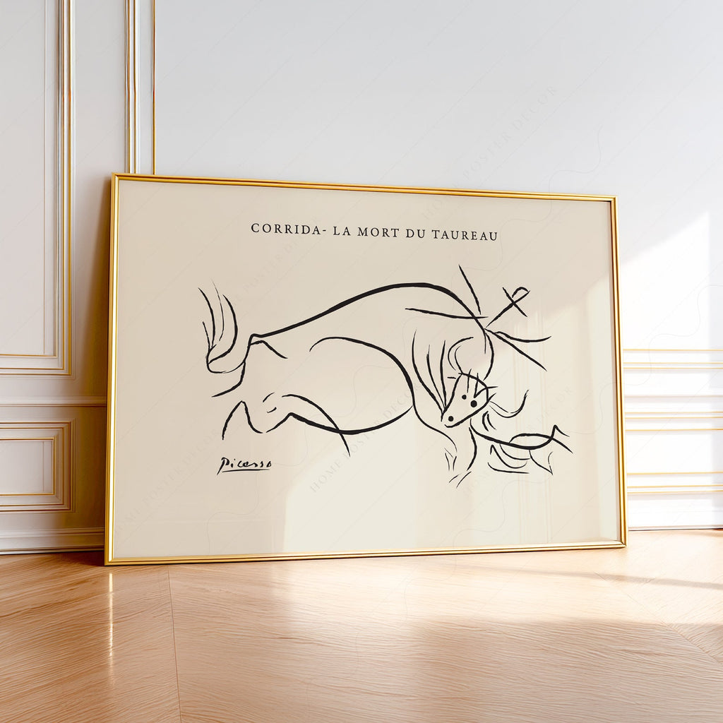 Pablo Picasso Corrida La Mort du Taureau Print – Minimalist Line Art