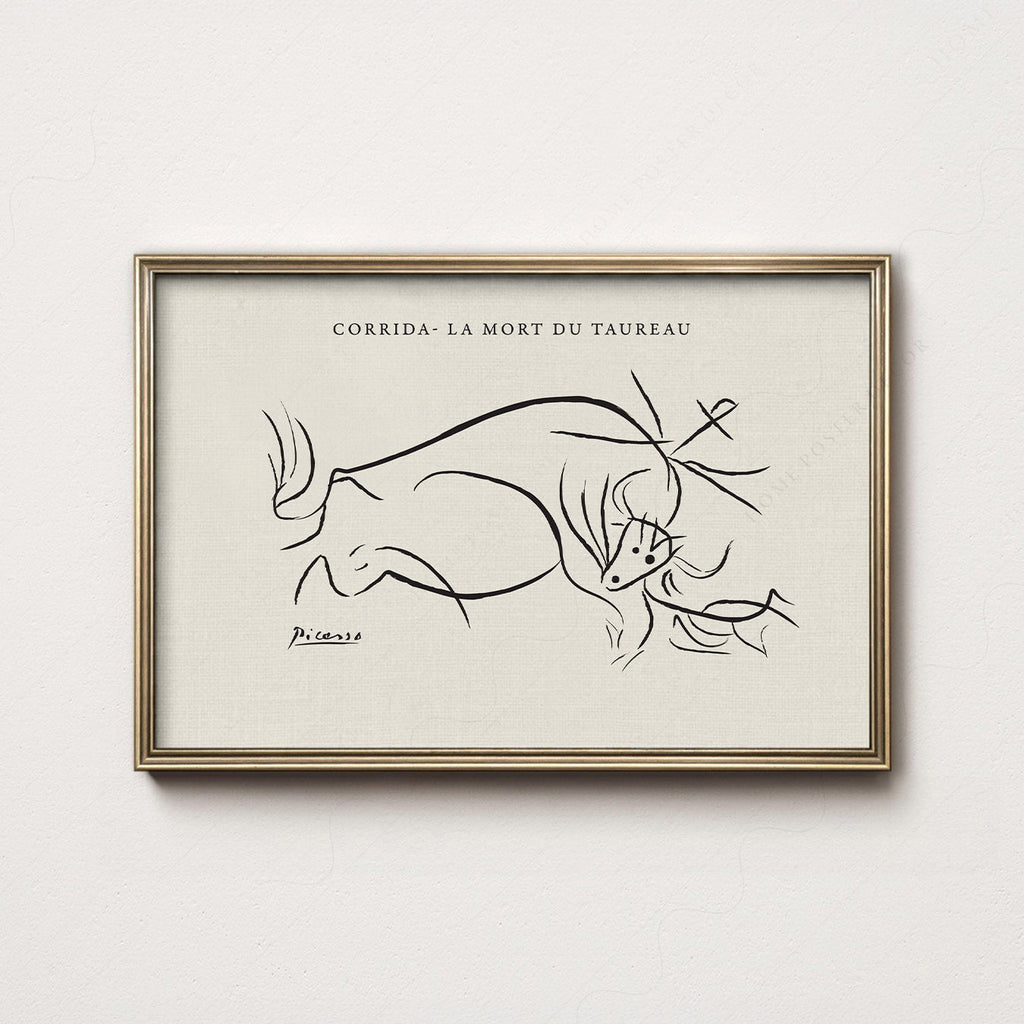 Pablo Picasso Corrida La Mort du Taureau Print – Minimalist Line Art