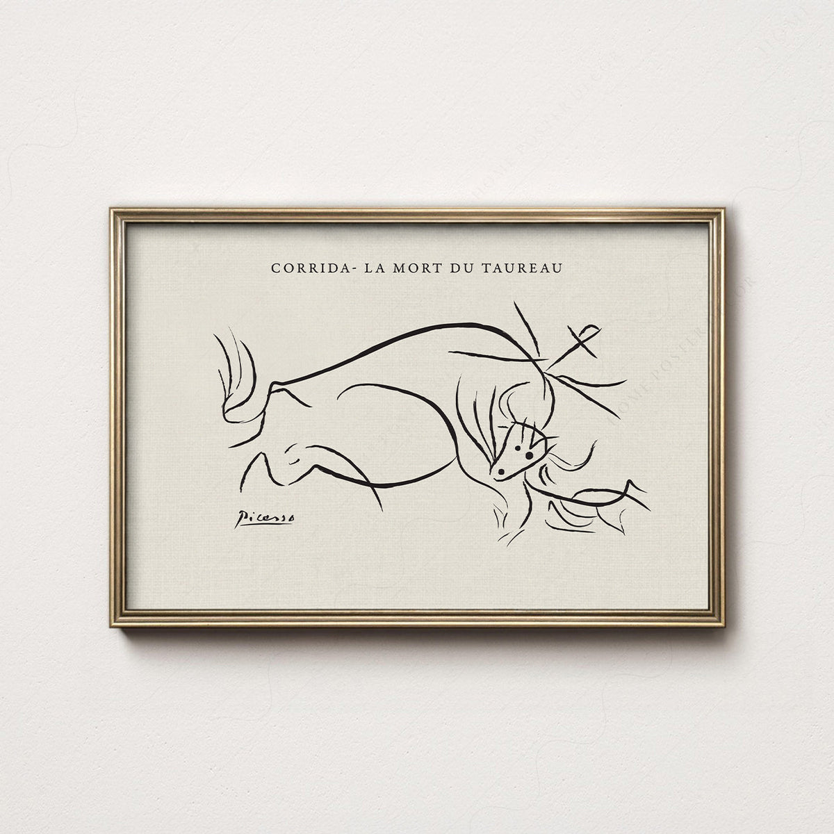Pablo Picasso Corrida La Mort du Taureau Print – Minimalist Line Art