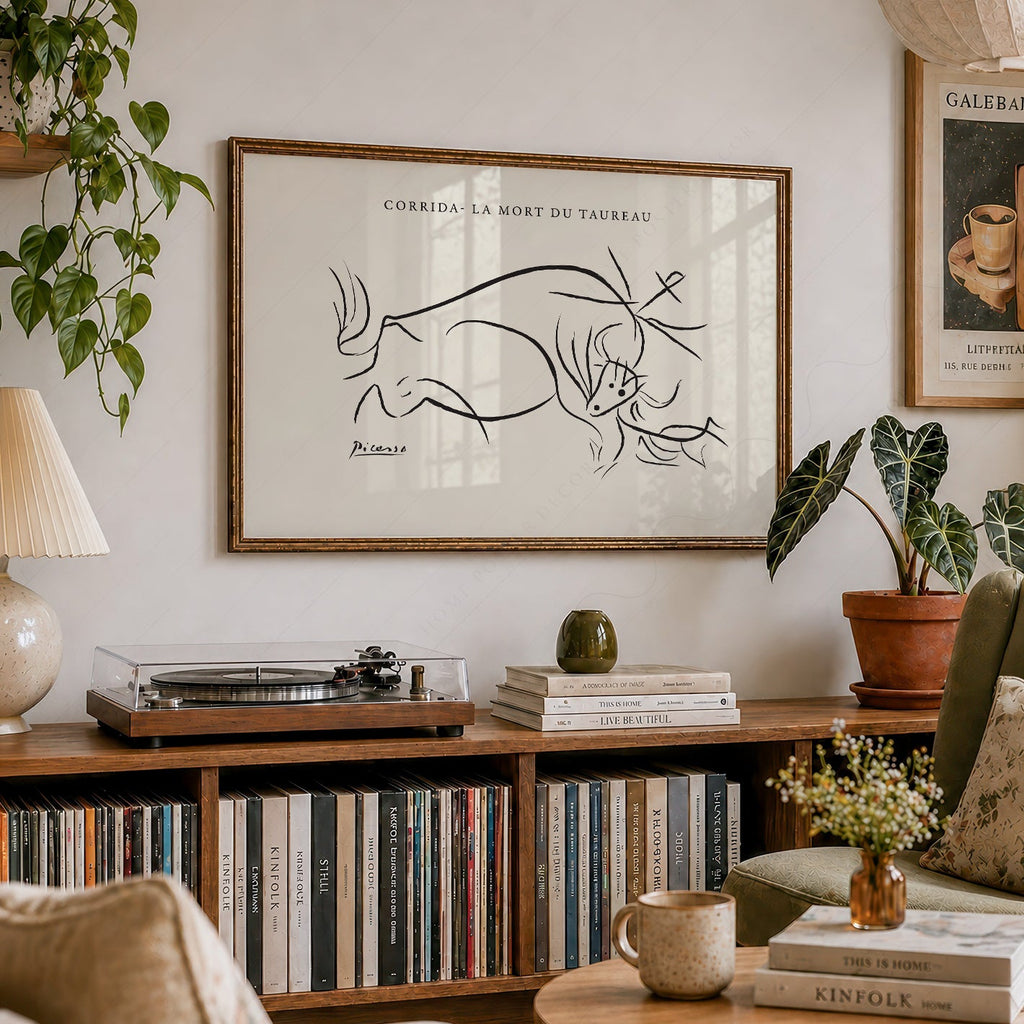 Pablo Picasso Corrida La Mort du Taureau Print – Minimalist Line Art