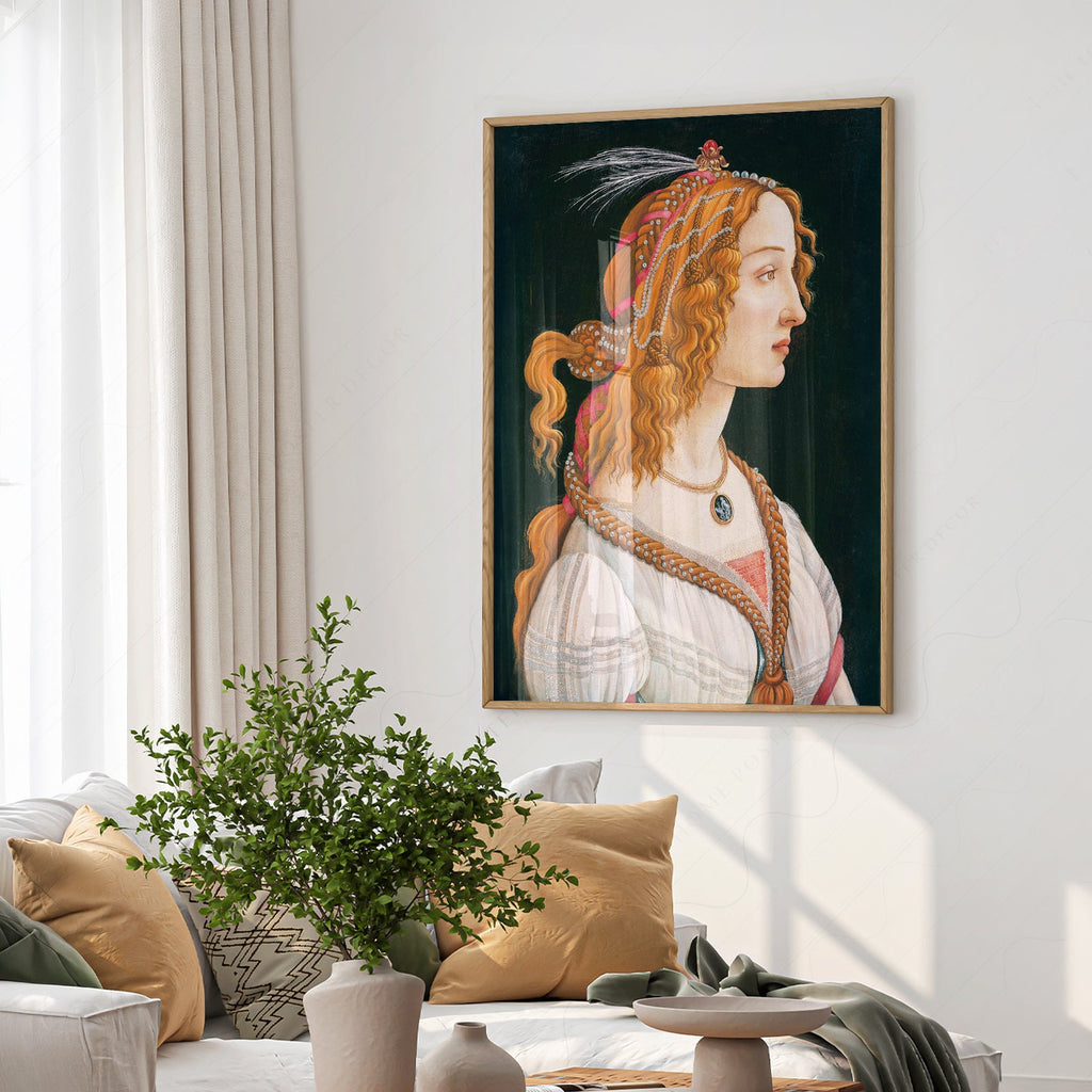 Sandro Botticelli Simonetta Vespucci Portrait Print – Renaissance Wall Art