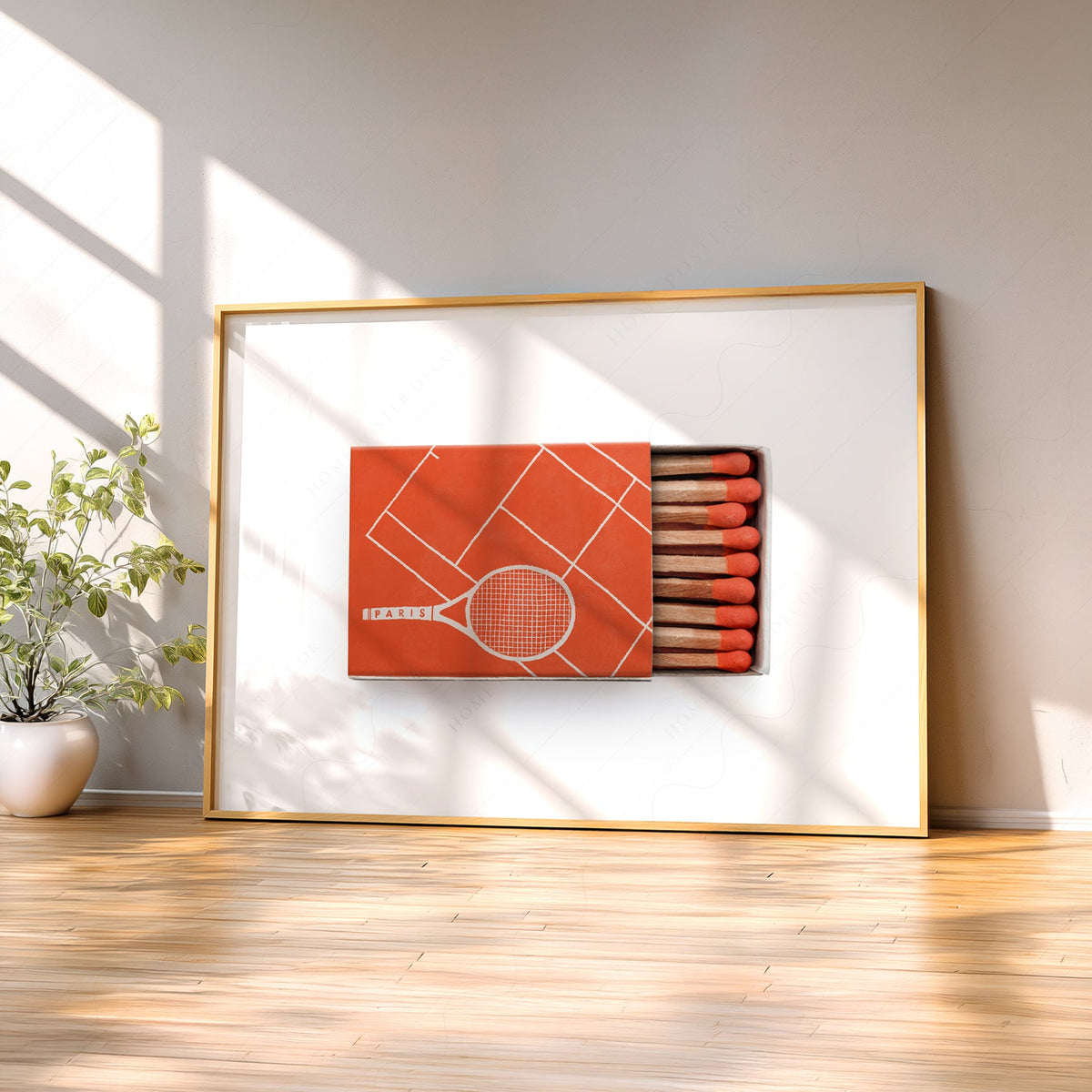 Paris Tennis Matchbox Print – French Open Clay Court Wall Art Poster
