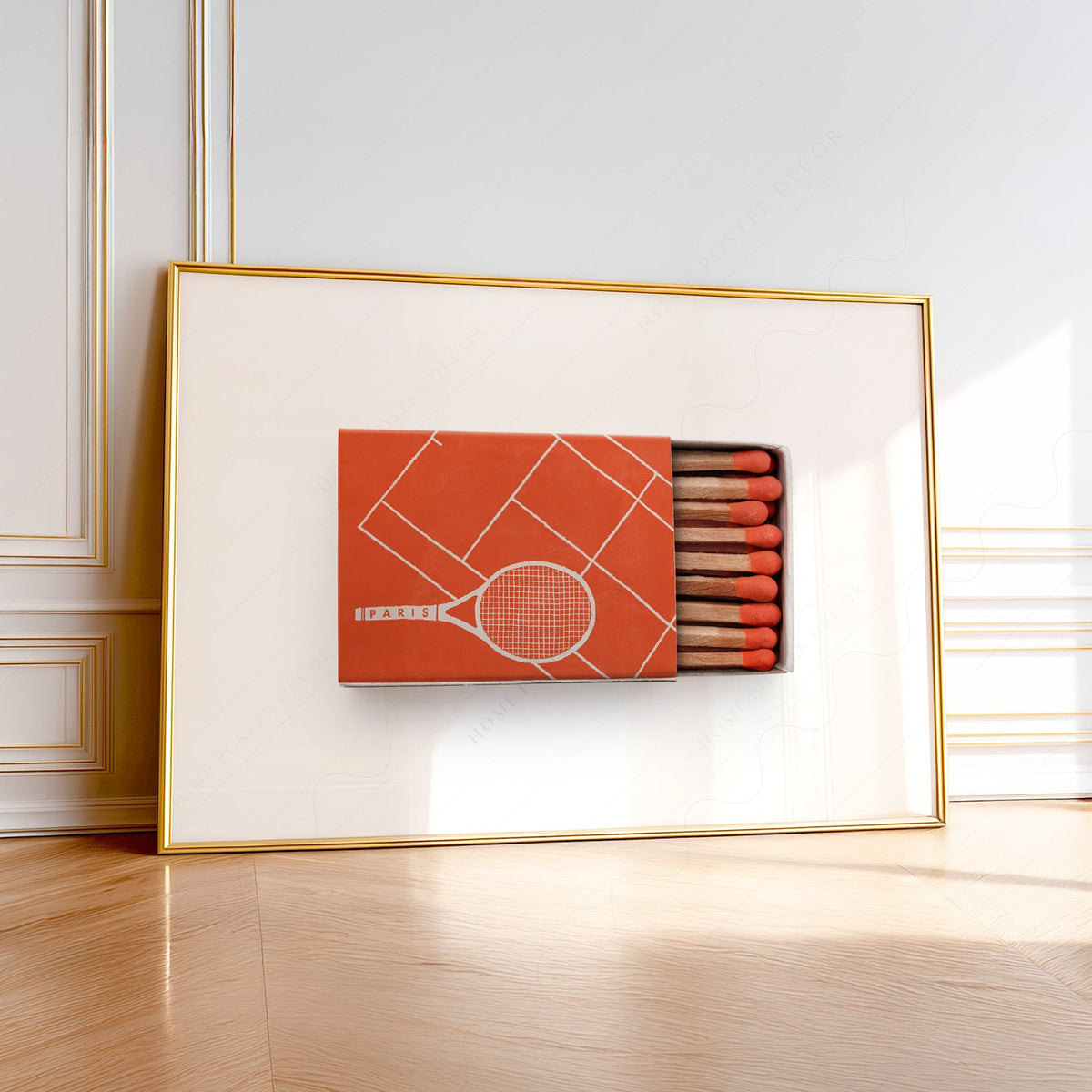 Paris Tennis Matchbox Print – French Open Clay Court Wall Art Poster