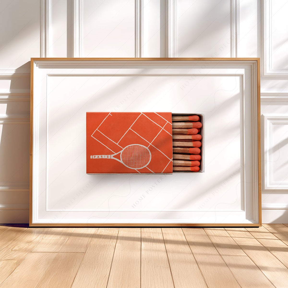 Paris Tennis Matchbox Print – French Open Clay Court Wall Art Poster