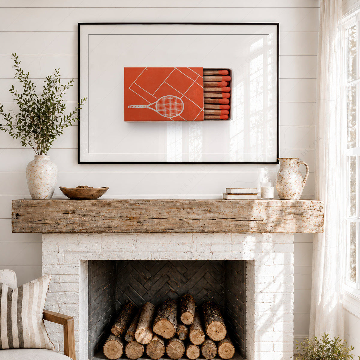 Paris Tennis Matchbox Print – French Open Clay Court Wall Art Poster