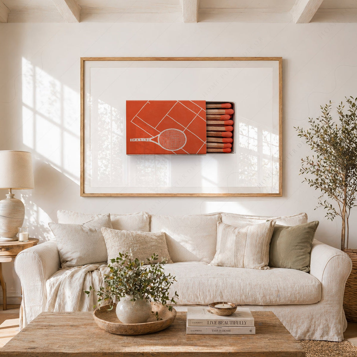 Paris Tennis Matchbox Print – French Open Clay Court Wall Art Poster