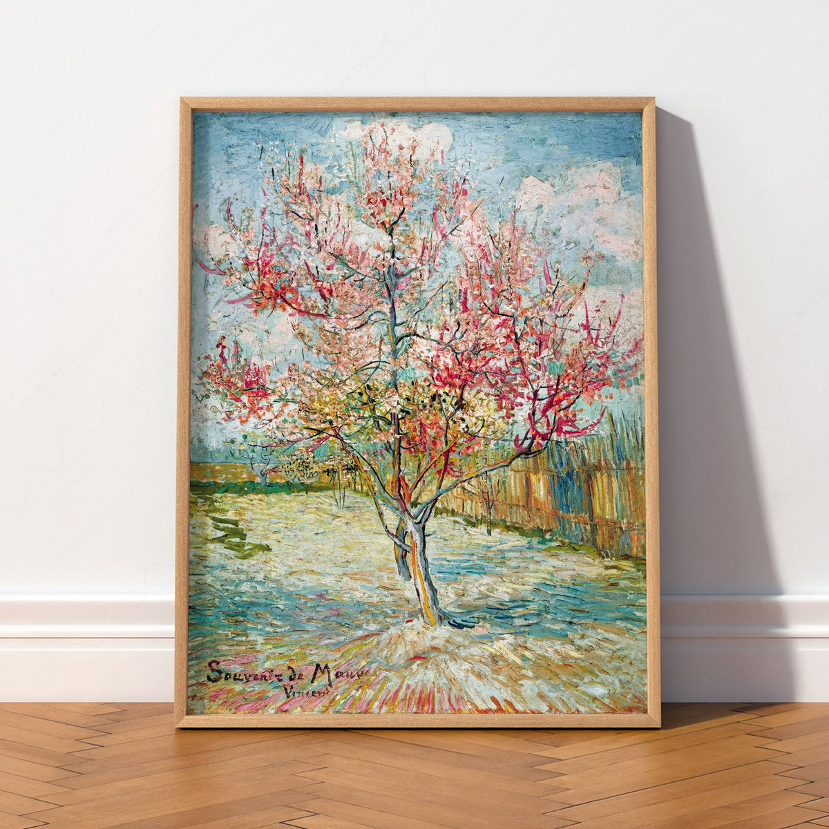 Vincent Van Gogh Pink Peach Trees Art Print – Famous Painting Wall Decor