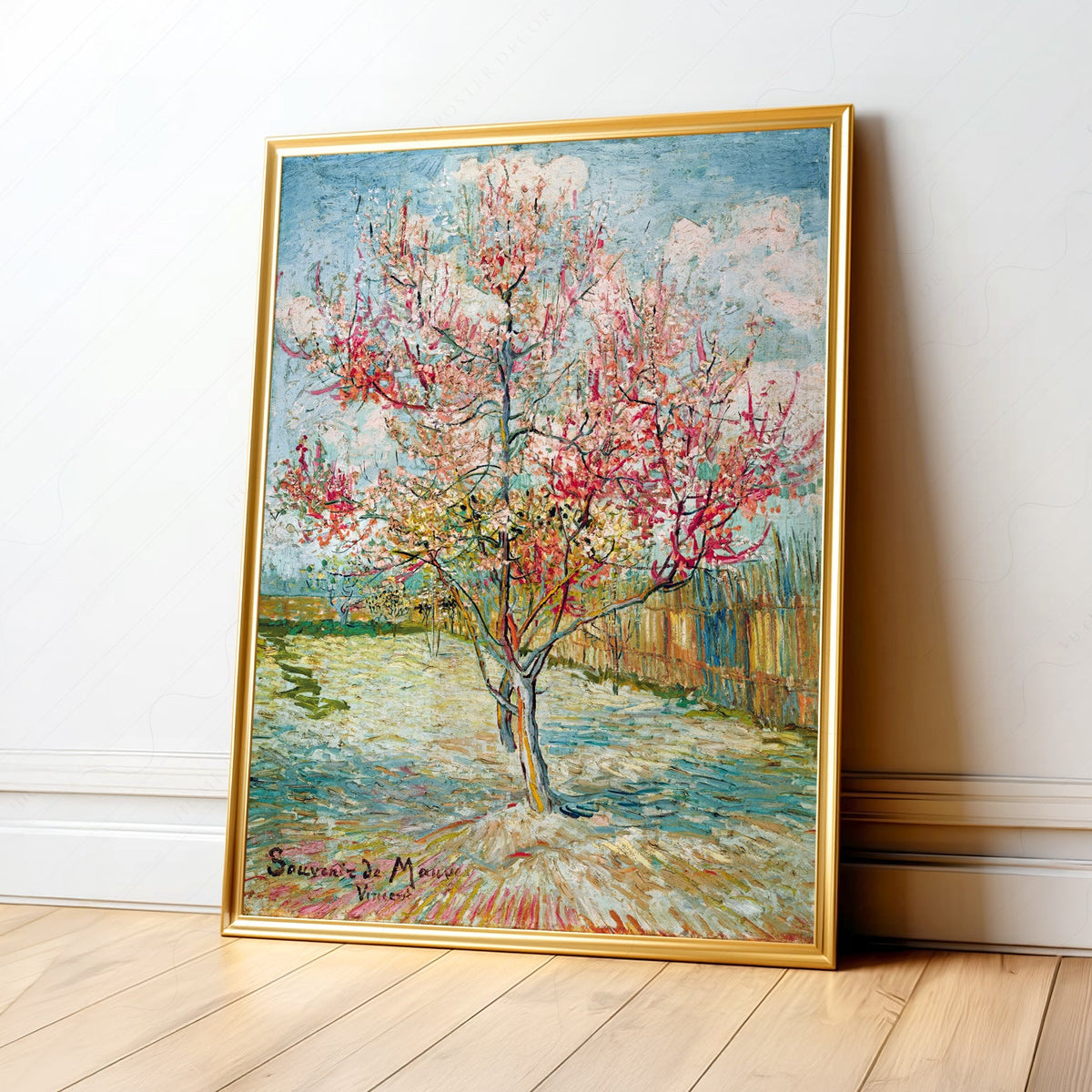 Vincent Van Gogh Pink Peach Trees Art Print – Famous Painting Wall Decor