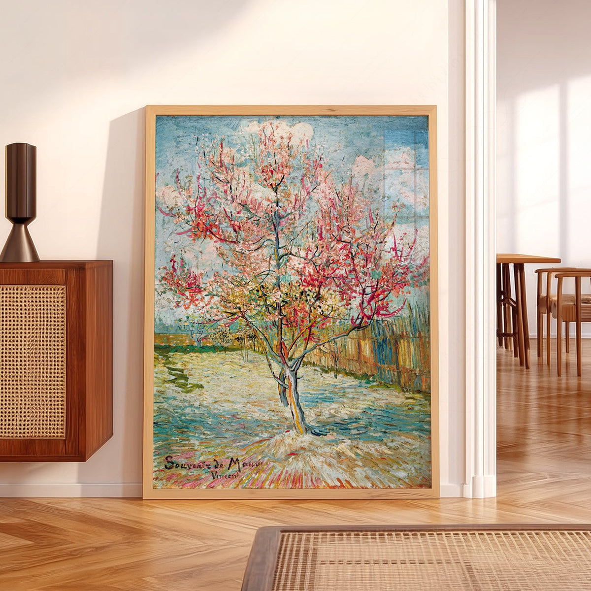 Vincent Van Gogh Pink Peach Trees Art Print – Famous Painting Wall Decor