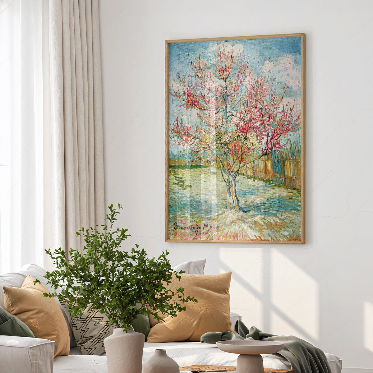 Vincent Van Gogh Pink Peach Trees Art Print – Famous Painting Wall Decor