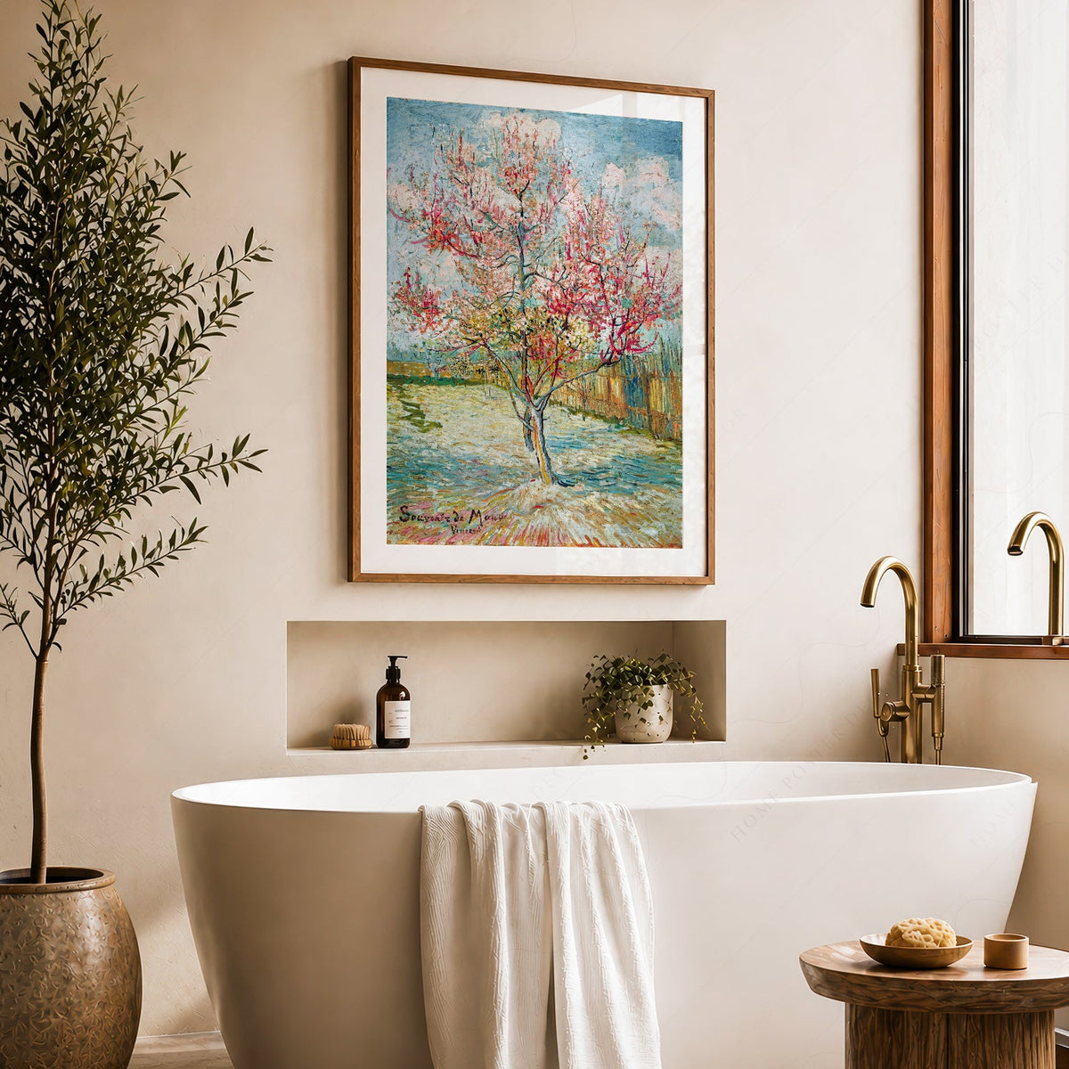 Vincent Van Gogh Pink Peach Trees Art Print – Famous Painting Wall Decor