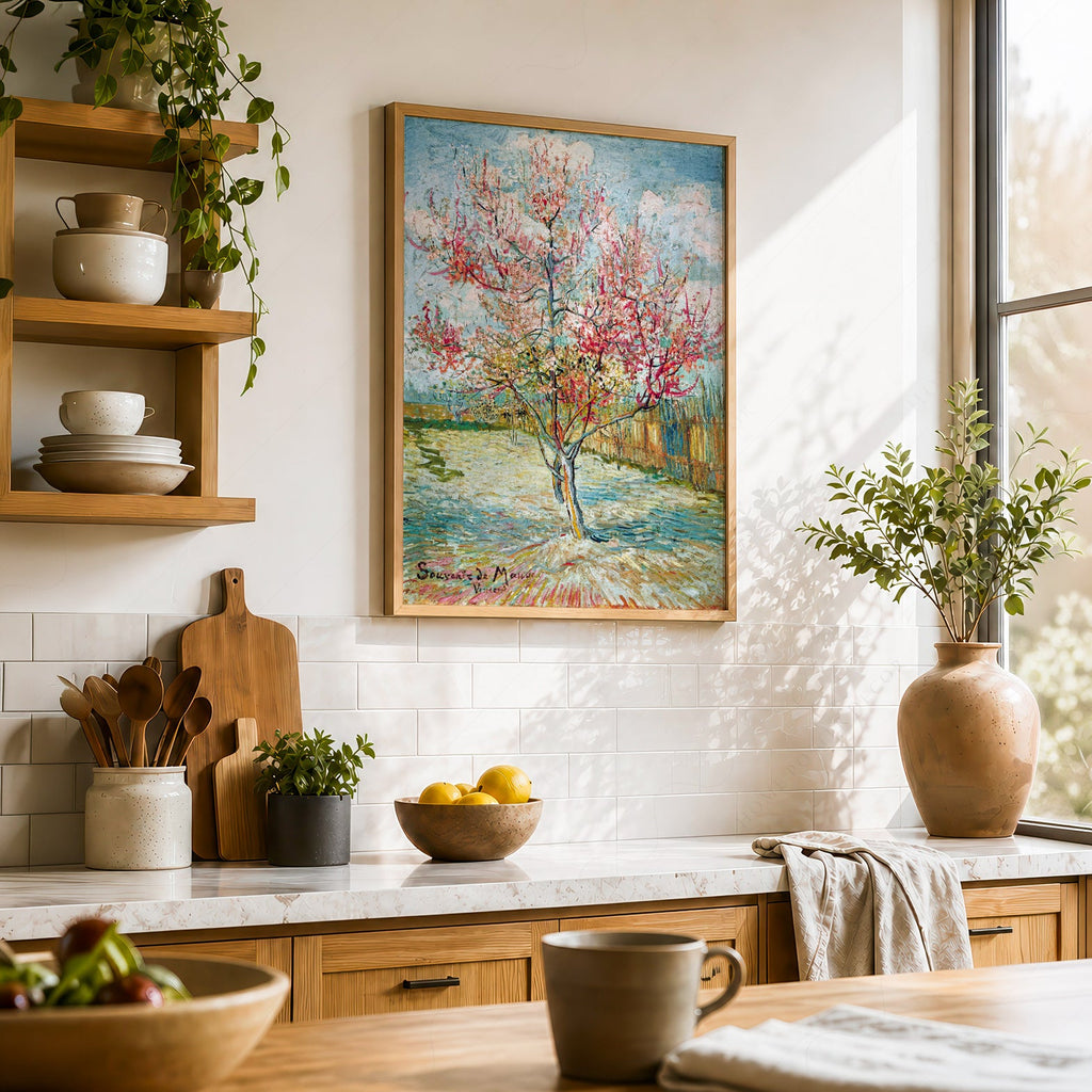Vincent Van Gogh Pink Peach Trees Art Print – Famous Painting Wall Decor