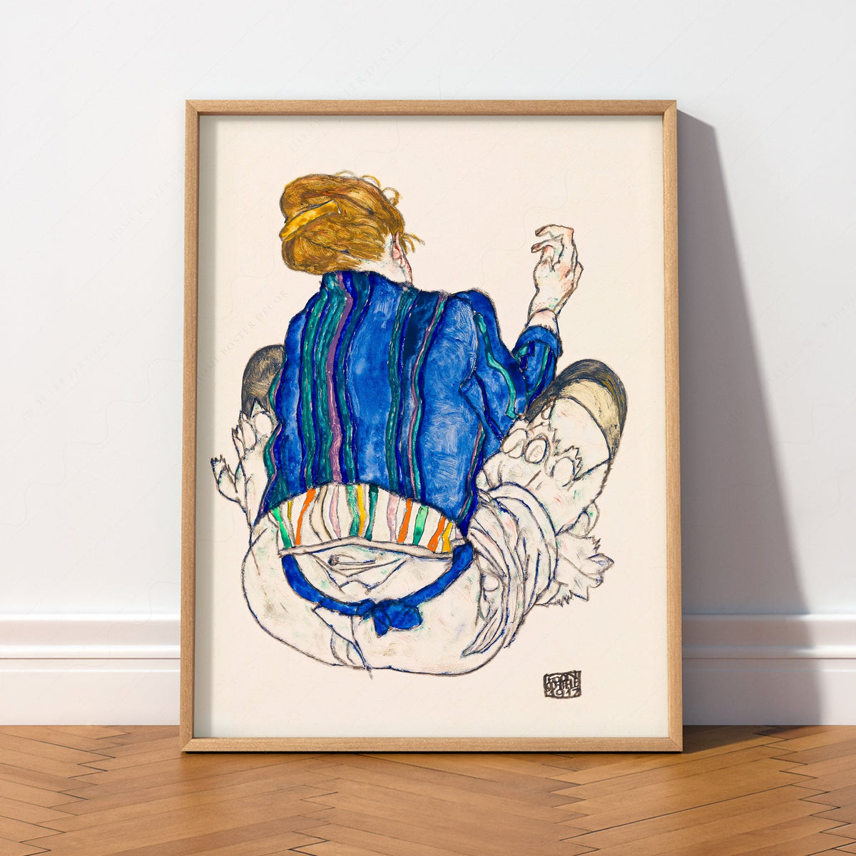 Egon Schiele Seated Woman Back View 1917 Art Print – Expressionist Wall Art