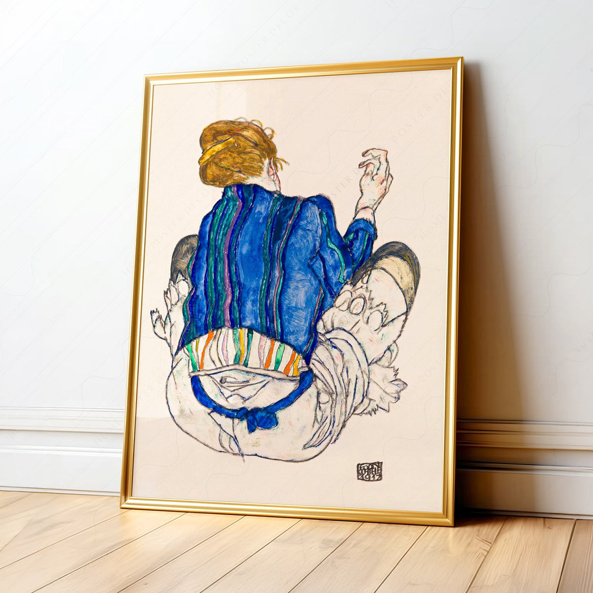 Egon Schiele Seated Woman Back View 1917 Art Print – Expressionist Wall Art