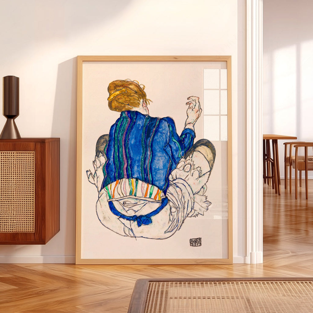 Egon Schiele Seated Woman Back View 1917 Art Print – Expressionist Wall Art