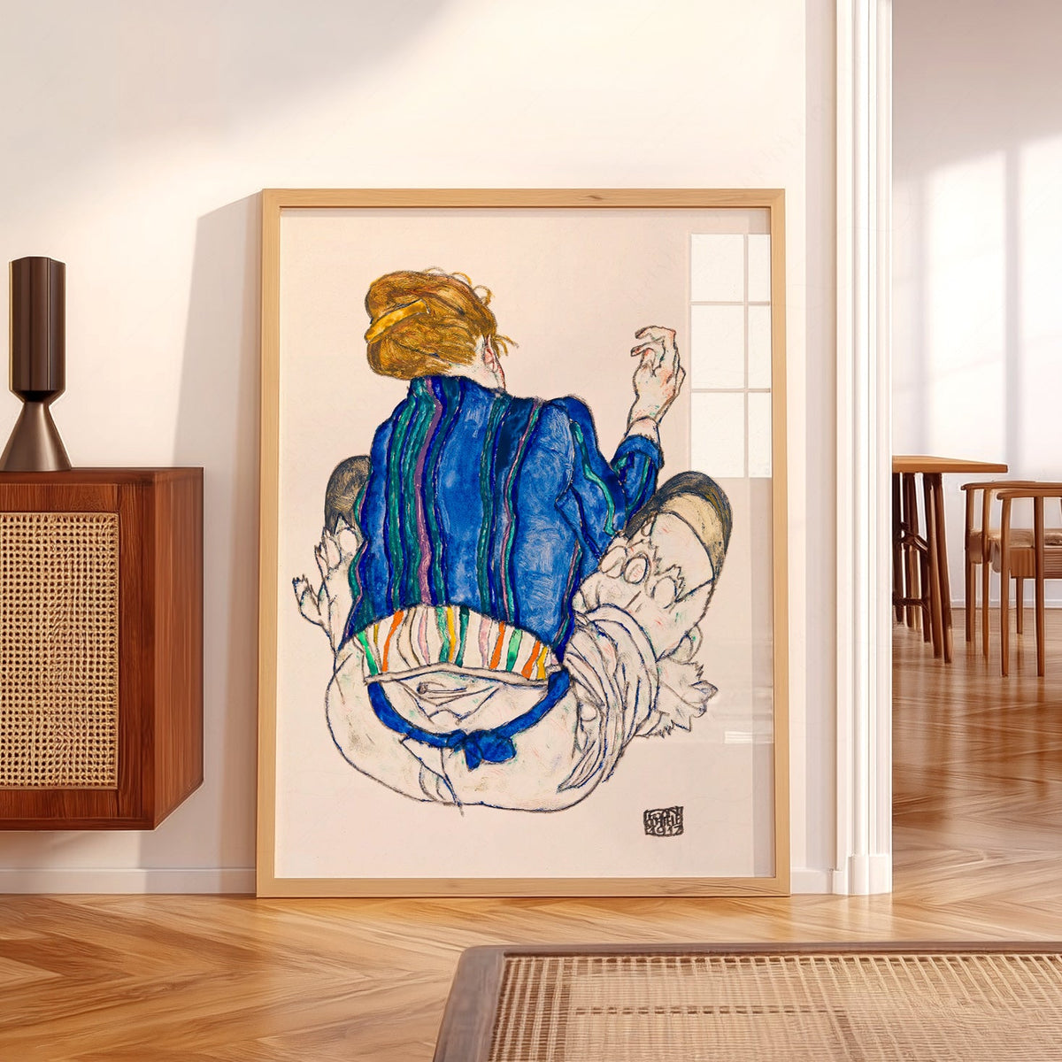Egon Schiele Seated Woman Back View 1917 Art Print – Expressionist Wall Art