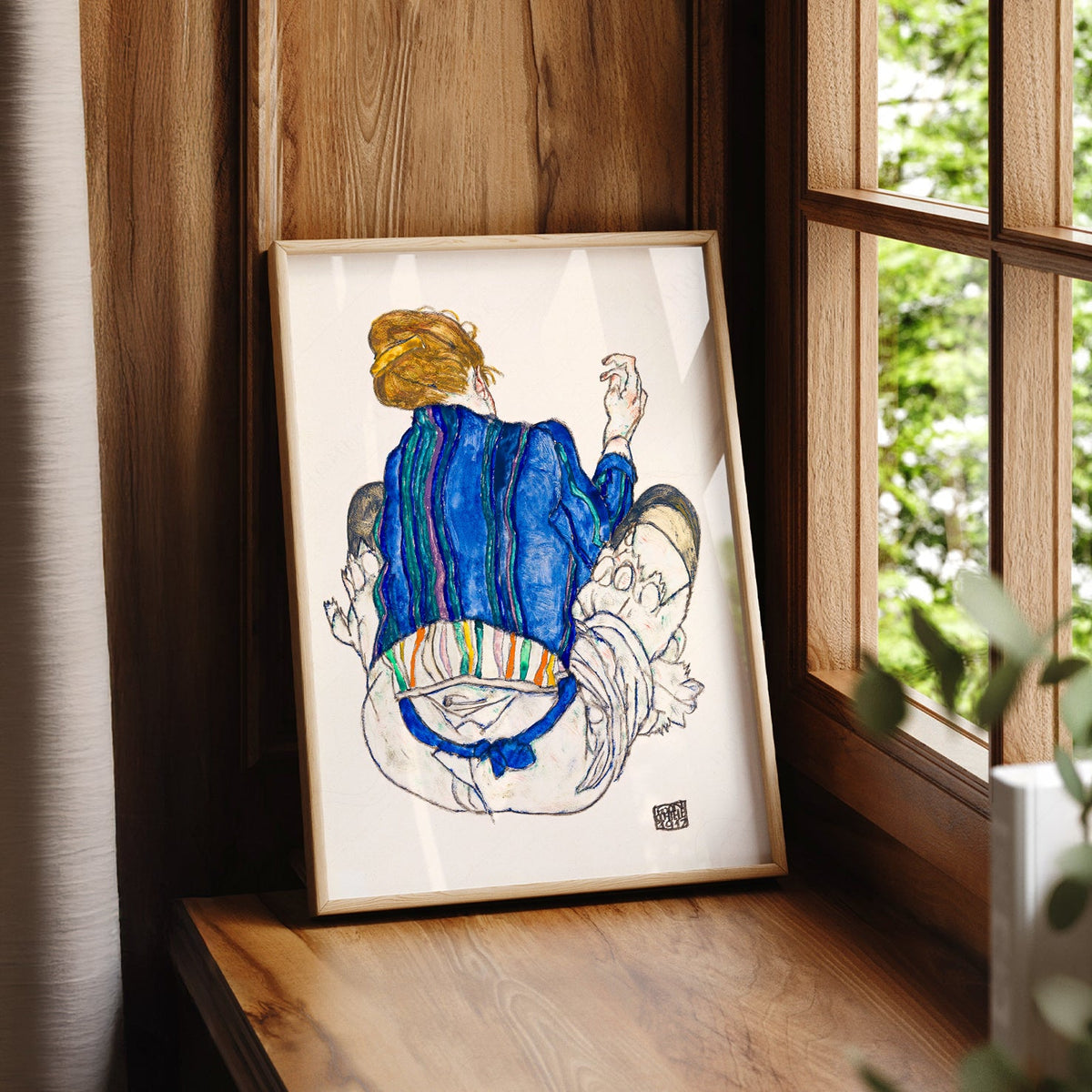 Egon Schiele Seated Woman Back View 1917 Art Print – Expressionist Wall Art