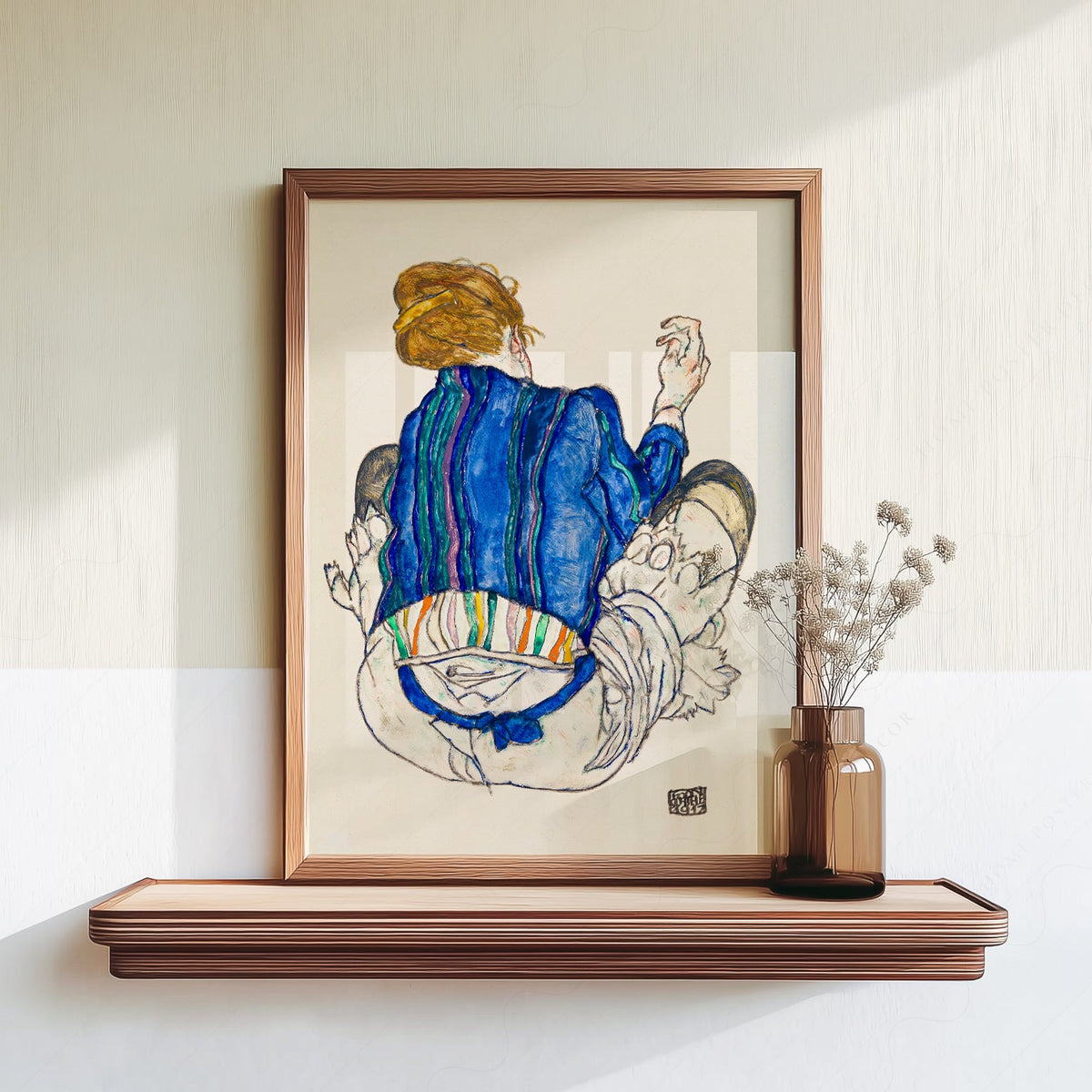 Egon Schiele Seated Woman Back View 1917 Art Print – Expressionist Wall Art