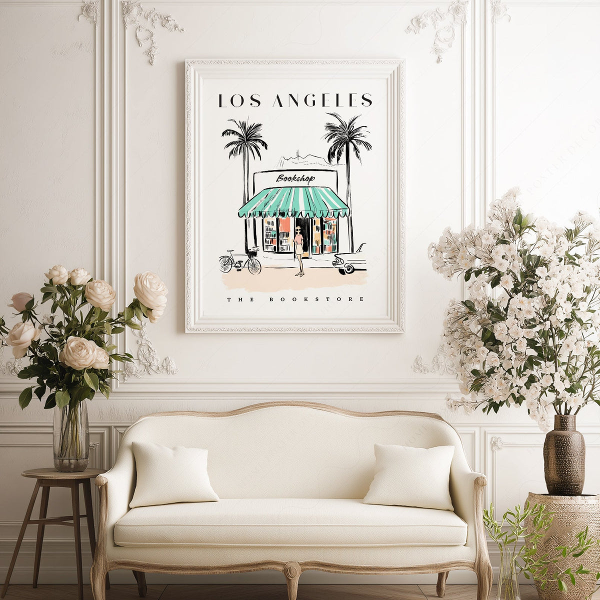 Los Angeles Bookstore Print – California Travel Poster Wall Art