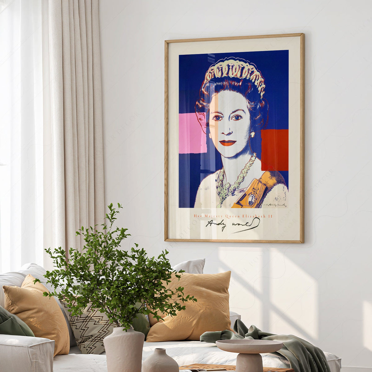 Andy Warhol Queen Elizabeth II Pop Art Print – Modern Wall Art Poster