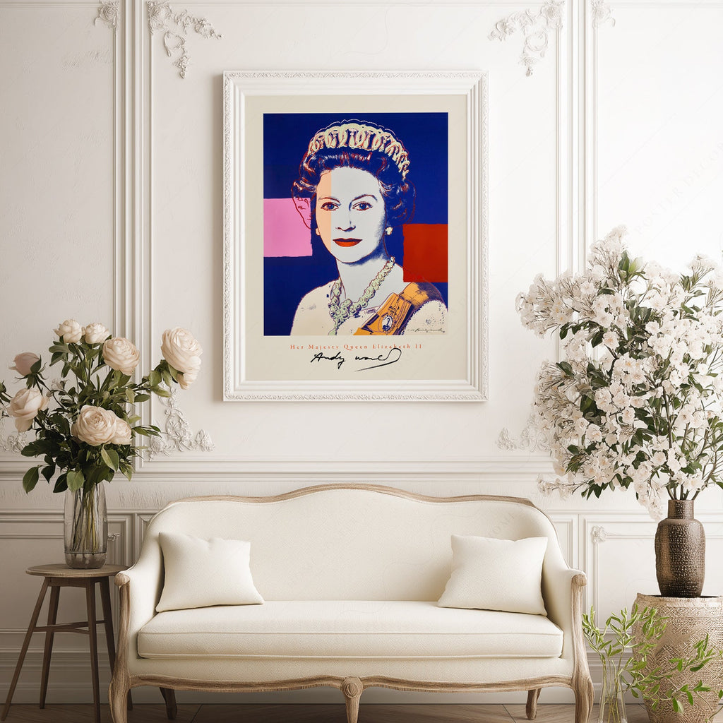 Andy Warhol Queen Elizabeth II Pop Art Print – Modern Wall Art Poster